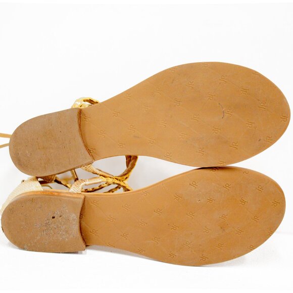 Jack Rogers Jenna Sandal Leather & Gold Detail Slide Size 7.5 VGUC - Picture 8 of 9